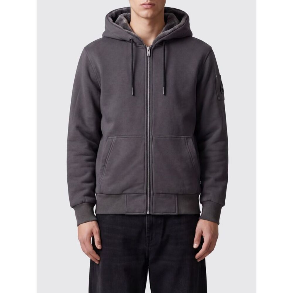 Cotton-Blend Hooded Zip-Up Sweatshirt Moose Knuckles With Kangaroo Pocket